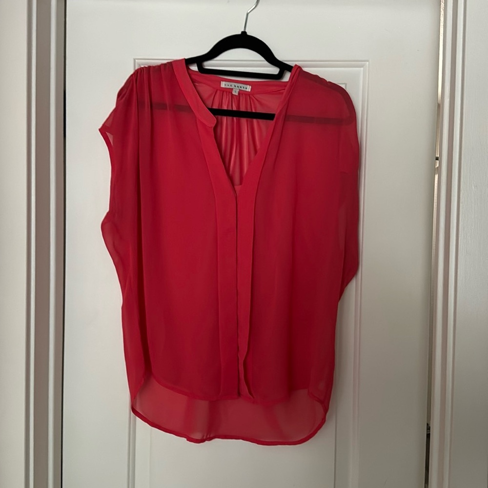 Red Haute sheer blouse